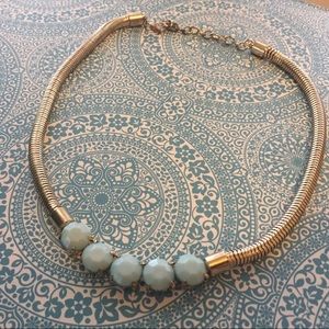 Light Blue & Gold Statement Necklace